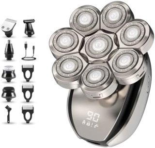 De Elektrisch scheerapparaat voor heren - 6-in-1 multifunctionele tondeuse - IPX6 waterdicht - USB oplaadbaar - Nat en droog scheren - Inclusief neustrimmer en accessoires in één oogopslag