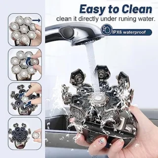 Elektrisch scheerapparaat voor heren - 6-in-1 multifunctionele tondeuse - IPX6 waterdicht - USB oplaadbaar - Nat en droog scheren - Inclusief neustrimmer en accessoires