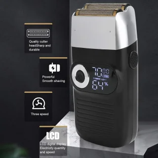 Elektrisch scheerapparaat Geschikt voor heren, professioneel scheerapparaat Geschikt voor kappers, 2-in-1 tondeuse met LCD-scherm, oplaadbaar scheerapparaat, scheermes en elektrische scheerkop, afwasbaar scheerapparaat