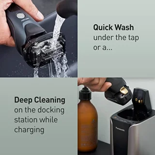 5-Blad Elektrisch Scheerapparaat voor Mannen - Wet & Dry, Responsieve Baardsensor, Multi-Flex Hoofd - Automatische Reiniging en Oplaadstandaard