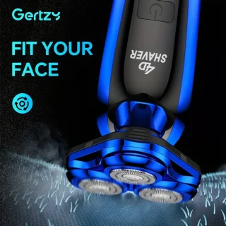 3koppen Gertzy Scheerapparaat - Usb Oplaadbare 4d Body Shaver + Baardtrimmer - Voor een complete en perfecte Lichaamshaar verzorging - Unisex - Kleur: Blauw