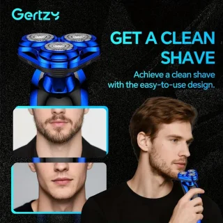3koppen Gertzy Scheerapparaat - Usb Oplaadbare 4d Body Shaver + Baardtrimmer - Voor een complete en perfecte Lichaamshaar verzorging - Unisex - Kleur: Blauw