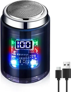 Mini elektrisch scheerapparaat Geschikt voor heren, USB-oplaadbaar elektrisch scheerapparaat met digitaal display, waterdicht, Geschikt voor thuis en op reis
