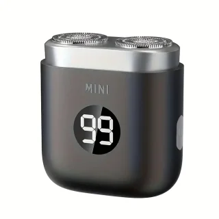 Digitale 2-Blade Scheerapparaat - Usb Oplaadbare 2-Kop Mini Body Shaver + Precisie/Baardtrimmer - Lichtgewicht en Comfortabel - Perfecte Lichaamshaar Verzorging voor Dames en Heren - Digitale Batterij Indicator - Kleur: Grijs