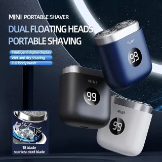 Digitale 2-Blade Scheerapparaat - Usb Oplaadbare 2-Kop Mini Body Shaver + Precisie/Baardtrimmer - Lichtgewicht en Comfortabel - Perfecte Lichaamshaar Verzorging voor Dames en Heren - Digitale Batterij Indicator - Kleur: Grijs