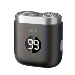 Digitale 2-Blade Scheerapparaat - Usb Oplaadbare 2-Kop Mini Body Shaver + Precisie/Baardtrimmer - Lichtgewicht en Comfortabel - Perfecte Lichaamshaar Verzorging voor Dames en Heren - Digitale Batterij Indicator - Kleur: Grijs