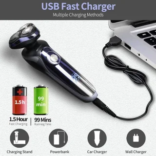 Nat en droog elektrisch scheerapparaat met precisietrimmer en reisvergrendeling voor heren