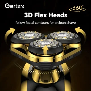 3koppen Gertzy Scheerapparaat - Usb Oplaadbare 4d Body Shaver + Baardtrimmer - Voor een complete en perfecte Lichaamshaar verzorging - Unisex - Kleur: Goud