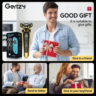 3koppen Gertzy Scheerapparaat - Usb Oplaadbare 4d Body Shaver + Baardtrimmer - Voor een complete en perfecte Lichaamshaar verzorging - Unisex - Kleur: Goud