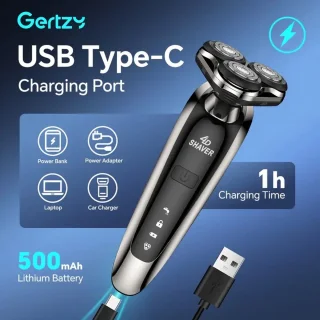 3koppen Gertzy Scheerapparaat - Usb Oplaadbare 4d Body Shaver + Baardtrimmer - Voor een complete en perfecte Lichaamshaar verzorging - Unisex - Kleur: Goud