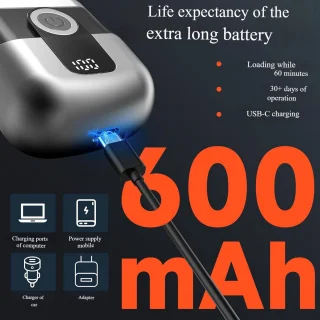 Scheerapparaat - Elektrisch scheerapparaat - Mini elektrisch scheerapparaat - Draaibaar 2-kops mes - Met led-display - Wasbaar - Waterdicht - Stil - Draagbaar - Geschikt voor gezicht - armen - benen en oksels