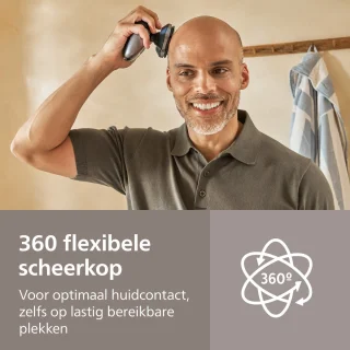 Philips Series 7000 Headshaver - Scheerapparaat mannen hoofd - Wet&Dry - Flexibele scheerkop - Opbergetui - Reinigingsstation- HS7980/15