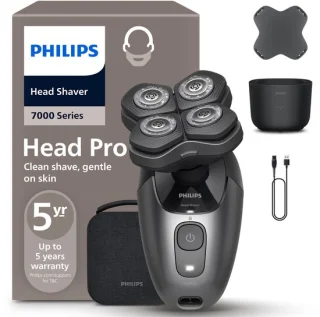 Philips Series 7000 Headshaver - Scheerapparaat mannen hoofd - Wet&Dry - Flexibele scheerkop - Opbergetui - Reinigingsstation- HS7980/15