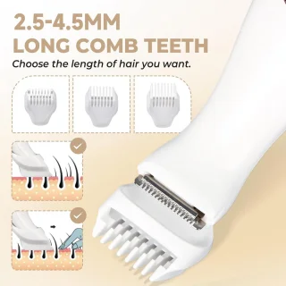 5-in-1 intieme trimmer voor dames met USB-oplaadstation, elektrisch scheerapparaat voor gezicht, armen, benen, oksels en bikinilijn, waterdicht elektrisch scheerapparaat voor dames