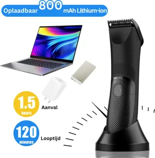 Elektrische Body Hair Trimmer - Voor Heren - Oplaadbaar - Lies Hair Trimmer - Bal Scheerapparaat - Groomer - Vervangbare Keramische Bladkoppen - Waterbestendig - Incl Cadeaudoos