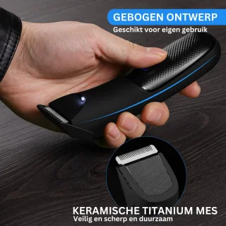 Elektrische Body Hair Trimmer - Voor Heren - Oplaadbaar - Lies Hair Trimmer - Bal Scheerapparaat - Groomer - Vervangbare Keramische Bladkoppen - Waterbestendig - Incl Cadeaudoos