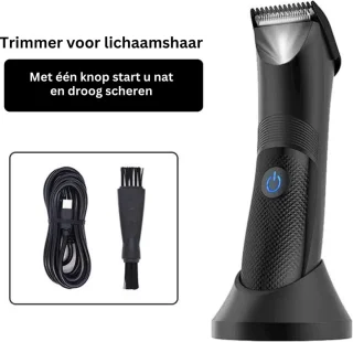 Elektrische Body Hair Trimmer - Voor Heren - Oplaadbaar - Lies Hair Trimmer - Bal Scheerapparaat - Groomer - Vervangbare Keramische Bladkoppen - Waterbestendig - Incl Cadeaudoos