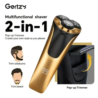 2in1 Gertzy Scheerapparaat - Digitale 3koppen Body Shaver + Precisie/Baardtrimmer - Usb-Oplaadbare 2in1 Shaver - Perfecte Reiseditie + Reisslot - Ultieme Lichaamshaar Verzorging - Goud
