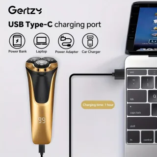 2in1 Gertzy Scheerapparaat - Digitale 3koppen Body Shaver + Precisie/Baardtrimmer - Usb-Oplaadbare 2in1 Shaver - Perfecte Reiseditie + Reisslot - Ultieme Lichaamshaar Verzorging - Goud