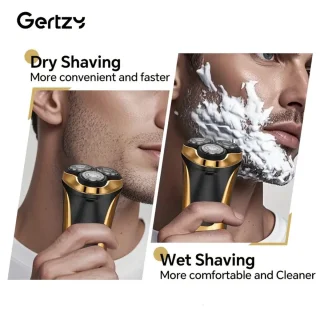 2in1 Gertzy Scheerapparaat - Digitale 3koppen Body Shaver + Precisie/Baardtrimmer - Usb-Oplaadbare 2in1 Shaver - Perfecte Reiseditie + Reisslot - Ultieme Lichaamshaar Verzorging - Goud