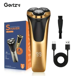 2in1 Gertzy Scheerapparaat - Digitale 3koppen Body Shaver + Precisie/Baardtrimmer - Usb-Oplaadbare 2in1 Shaver - Perfecte Reiseditie + Reisslot - Ultieme Lichaamshaar Verzorging - Goud