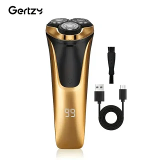 2in1 Gertzy Scheerapparaat - Digitale 3koppen Body Shaver + Precisie/Baardtrimmer - Usb-Oplaadbare 2in1 Shaver - Perfecte Reiseditie + Reisslot - Ultieme Lichaamshaar Verzorging - Goud