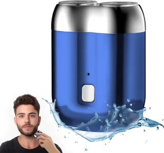 Gloednieuwe mini-elektrische scheermachine, draagbare magnetische elektrische scheermachine Geschikt voor mannen, dubbele kop, USB-oplaadbaar, waterdicht, compact, nat en droog, Geschikt voor op reis en thuis