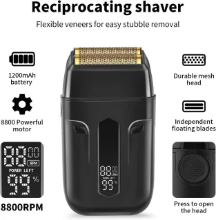 Lexium Foil shaver - Shaver - Scheerapparaat mannen - Scheerapparaat hoofd - Baardtrimmer Trimmer