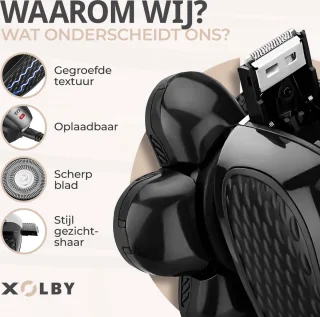 Xolby® 5 in-1 Multifunctionele 6D Scheerapparaat, Mannen + Extra Scheerkop - Gezicht en Hoofd Trimmer - Skull Shaver - Nat & Droog Shaver - Face en Head Shaver – Hoofd Kaal