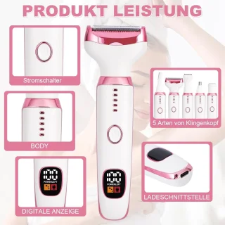 5-in-1 elektrisch scheerapparaat voor dames, voor lichaam