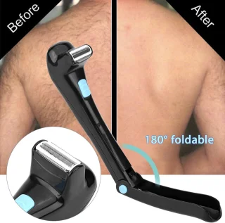 Elektrische Draadloze Opvouwbare Scheerapparaat - Lichaam & Rug Haar Trimmer - Veilig Huidvriendelijk - Voor Mannen - Zwart - Compact - 1 Stuk