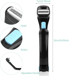 Elektrische Draadloze Opvouwbare Scheerapparaat - Lichaam & Rug Haar Trimmer - Veilig Huidvriendelijk - Voor Mannen - Zwart - Compact - 1 Stuk