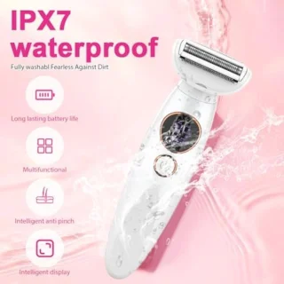 Elektrisch scheerapparaat voor dames 5-in-1 intiem scheerapparaat oplaadbaar USB nat en droog lichaamstrimmer gezicht ontharen pijnloos