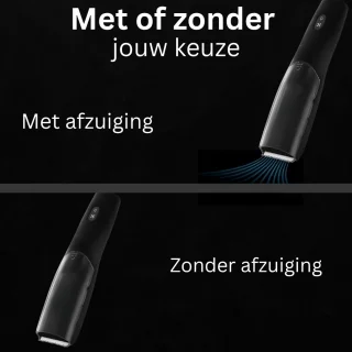 Nuvado Vacuüm Tondeuse Hoofdhaar- Zwart- Trimmer- sterke motor - Ingebouwde afzuiging voor snor - Baard - Gezichtshaar- Precisie -Trimmer- Waterdicht - Lange batterij duur - Schoonmaken onder de douche