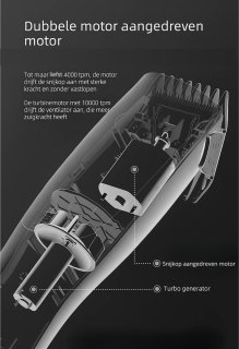 Wat vinden we goed aan de Nuvado Vacuüm Tondeuse Hoofdhaar- Zwart- Trimmer- sterke motor - Ingebouwde afzuiging voor snor - Baard - Gezichtshaar- Precisie -Trimmer- Waterdicht - Lange batterij duur - Schoonmaken onder de douche