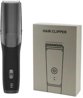 Nuvado Vacuüm Tondeuse Hoofdhaar- Zwart- Trimmer- sterke motor - Ingebouwde afzuiging voor snor - Baard - Gezichtshaar- Precisie -Trimmer- Waterdicht - Lange batterij duur - Schoonmaken onder de douche