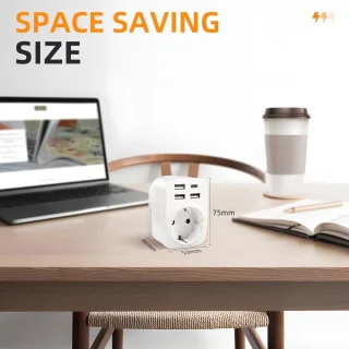 Reisadapter met 2 USB-poorten 2.4A voor Engeland en Duitsland - Universele stopcontactadapter voor Ierland en Groot-Brittannië
