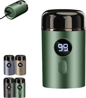 Scheerapparaat - Mini-scheerapparaat voor heren, elektrisch mini-scheerapparaat, afwasbaar, draadloos, USB-reisset, nat en droog (groen)