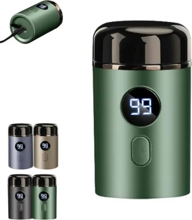 Scheerapparaat - Mini-scheerapparaat voor heren, elektrisch mini-scheerapparaat, afwasbaar, draadloos, USB-reisset, nat en droog (groen)