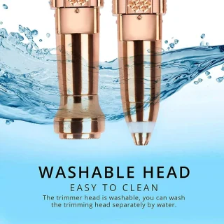 Wenkbrauwshaper voor dames, wenkbrauwtrimmer voor het gezicht, 2-in-1 oplaadbaar elektrisch scheerapparaat voor gezicht en wenkbrauwen, wenkbrauwtrimmer (goud)