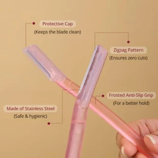 Gezichtsscheermes voor Vrouwen | Pijnloos en Nauwkeurig Scheermes voor Gezichtshaar | Perfect voor Wenkbrauwen, Bovenlip en Kin | Zachte Peeling voor een Gladdere Huid
