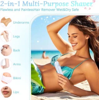 2-in-1 Elektrisch Scheerapparaat voor Dames - Draadloos, Waterdicht en Ideaal voor Bikinizone, Oksels en Benen
