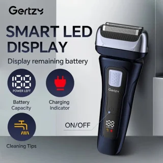 2in1 Gertzy Scheerapparaat - Digitale Full Body Shaver + Precisie/Baardtrimmer - Usb-Oplaadbare 2in1 Shaver - Perfecte Reiseditie - Ultieme Lichaamshaar Verzorging voor Dames en Heren - Kleur: Blauw