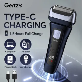 2in1 Gertzy Scheerapparaat - Digitale Full Body Shaver + Precisie/Baardtrimmer - Usb-Oplaadbare 2in1 Shaver - Perfecte Reiseditie - Ultieme Lichaamshaar Verzorging voor Dames en Heren - Kleur: Blauw