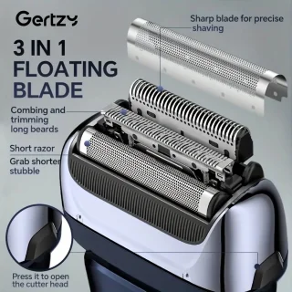 2in1 Gertzy Scheerapparaat - Digitale Full Body Shaver + Precisie/Baardtrimmer - Usb-Oplaadbare 2in1 Shaver - Perfecte Reiseditie - Ultieme Lichaamshaar Verzorging voor Dames en Heren - Kleur: Blauw
