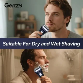 2in1 Gertzy Scheerapparaat - Digitale Full Body Shaver + Precisie/Baardtrimmer - Usb-Oplaadbare 2in1 Shaver - Perfecte Reiseditie - Ultieme Lichaamshaar Verzorging voor Dames en Heren - Kleur: Blauw
