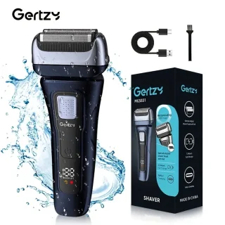 2in1 Gertzy Scheerapparaat - Digitale Full Body Shaver + Precisie/Baardtrimmer - Usb-Oplaadbare 2in1 Shaver - Perfecte Reiseditie - Ultieme Lichaamshaar Verzorging voor Dames en Heren - Kleur: Blauw