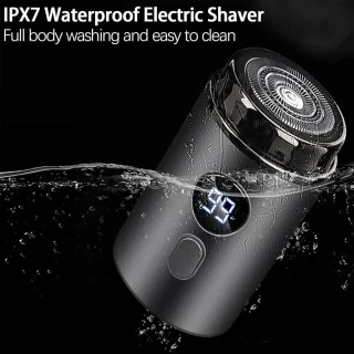 Scheerapparaat - Scheerapparaat mannen - Elektrische Shaver - Mini elektrisch - Scheerapparaat in zakformaat - Waterdicht scheerapparaat - Wasbaar - Draagbaar (grijs)