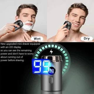 Scheerapparaat - Scheerapparaat mannen - Elektrische Shaver - Mini elektrisch - Scheerapparaat in zakformaat - Waterdicht scheerapparaat - Wasbaar - Draagbaar (grijs)