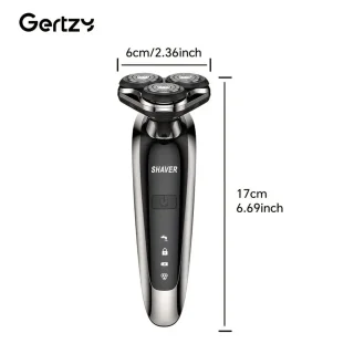 3koppen Gertzy Scheerapparaat - Usb Oplaadbare 4d Body Shaver + Baardtrimmer - Voor een complete en perfecte Lichaamshaar verzorging - Unisex - Kleur: Zilver